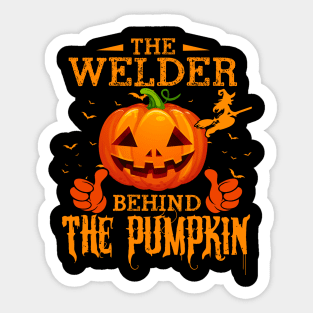 Mens The CHEF Behind The Pumpkin T shirt Funny Halloween T Shirt_WELDER Sticker